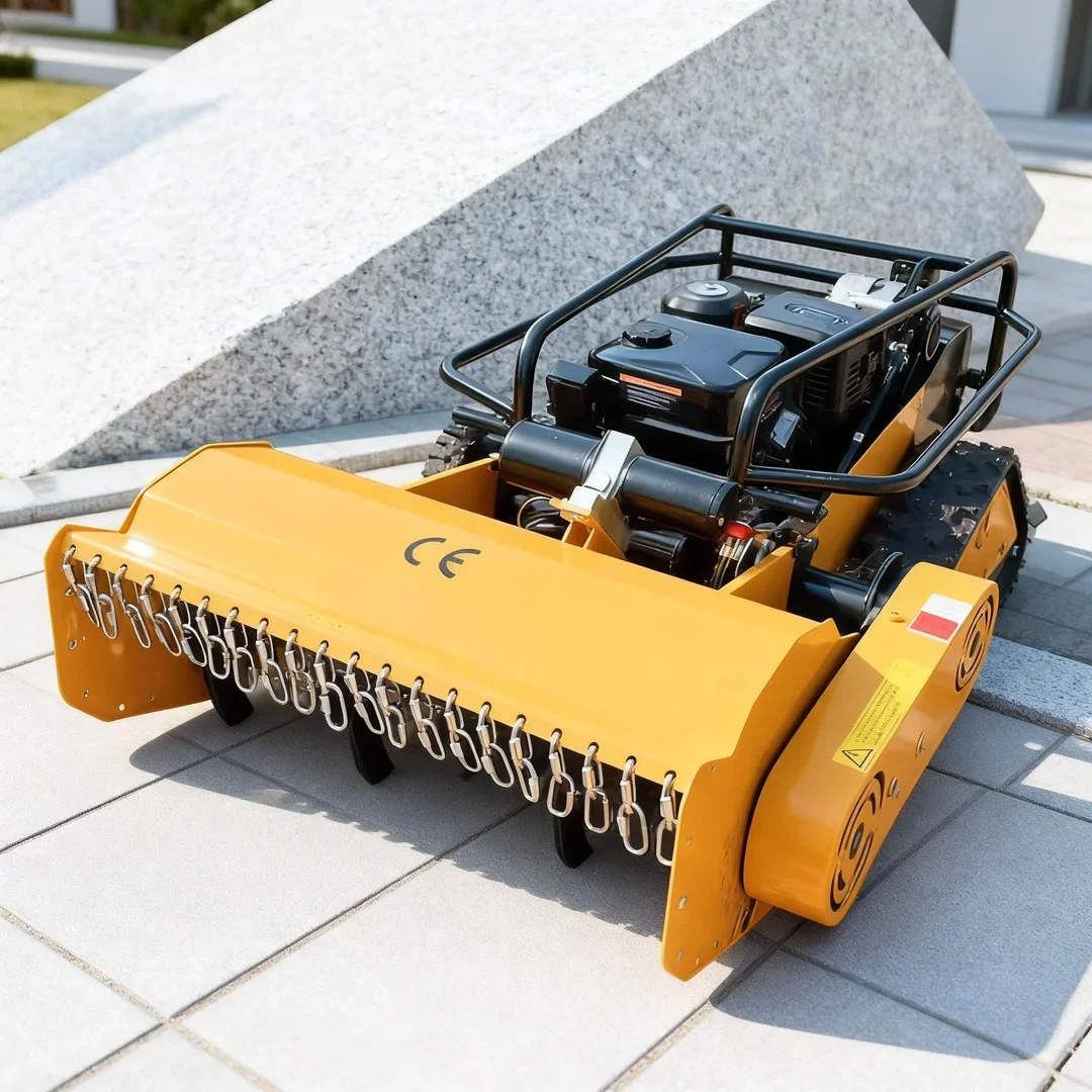 

Customized Crawler Remote Control Flail Lawn Mower - Agricultural Bush Cutter Robot For Home Grass Cutting