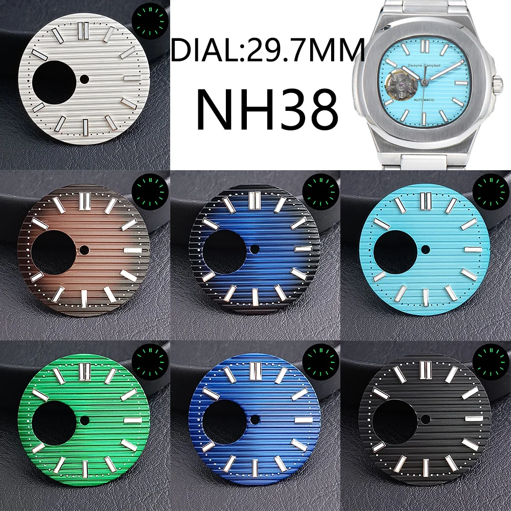 29,7 мм модные часы, роскошные автоматические механические часы, деловые часы, свечение, подходят для механизма NH38A