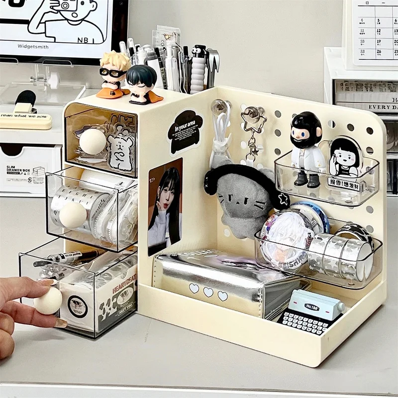Desktop-Lochkarton-Aufbewahrungsbox Hochästhetisches Schubladenförmiges Aufbewahrungsregal Großkapazitäts-Aufbewahrungsbox Desktop-Sortierregal