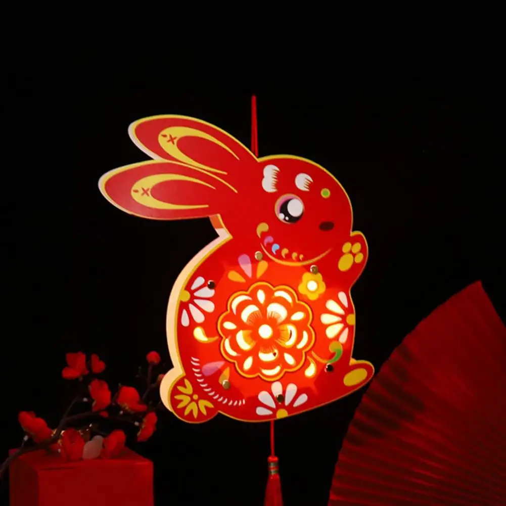 

Chinese Culture Lantern Handmade Chinese Style Rabbit Lantern Kit with Led Light for Mid-autumn Festival Diy Festive Paper