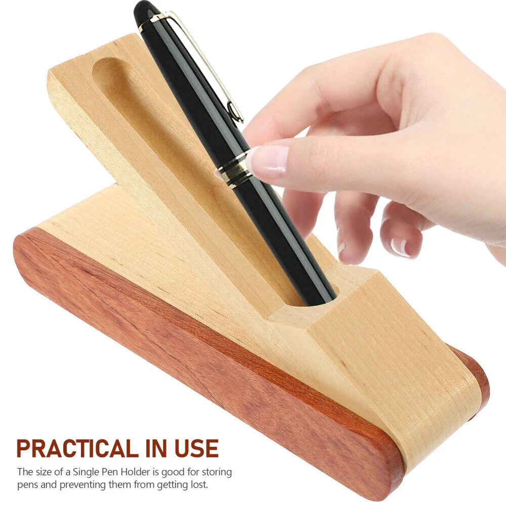 Wooden Pen Holder Pen Display Stand Pencil Holder Rack Gel Pen Ballpoint Pen Storage Acc Desk Organizer School Office JJ1848