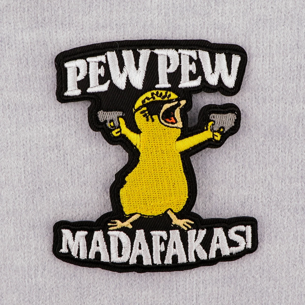 PEW PEW Funny Duck Quotes Patches For Clothing Patches Appliques Iron on Badges Clothes Stickers DIY Sewing Embroideriy Stripes