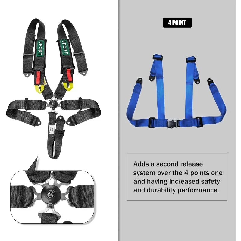 5 نقاط سباق تسخير حزام الأمان السوق دلو مقاعد حماية الثقيلة منصات الكتف الإفراج السريع كام قفل مزلاج آلية