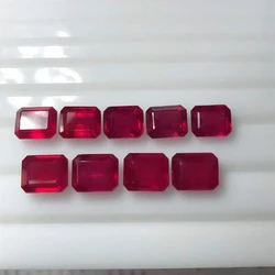 Natural Pigeon Blood Ruby Bare Stone Rectangular Ruby Ring Face Ring Pendant Bracelet Processing Custom