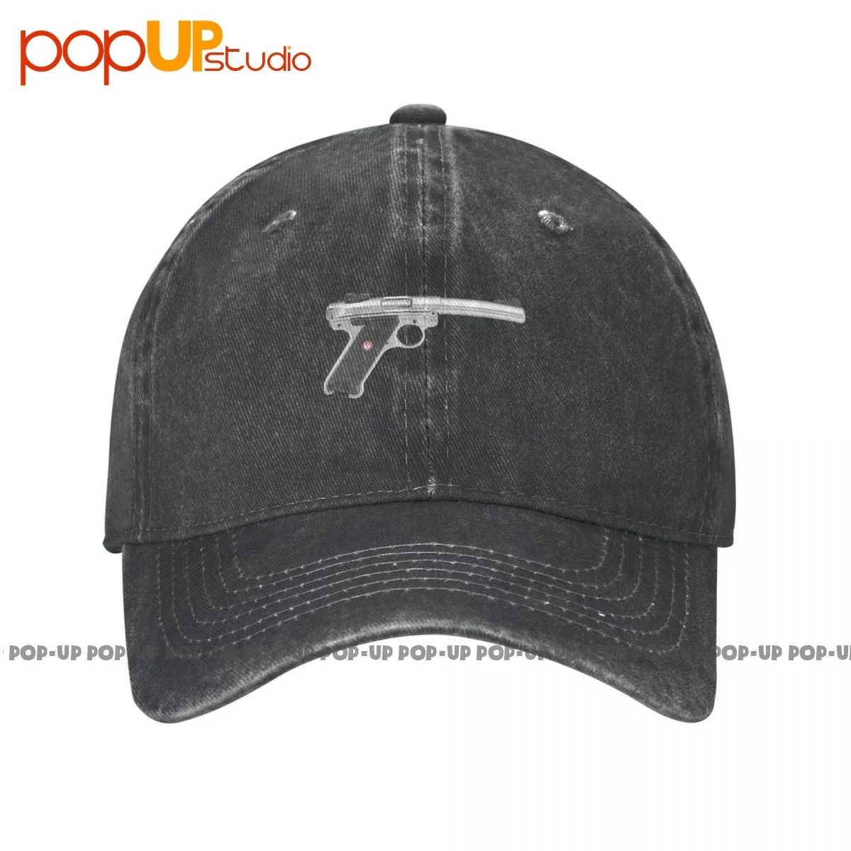 Ruger Mark Iv Pistol Trees Texture Washed Denim Baseball Cap Trucker Hats Design Adjustable