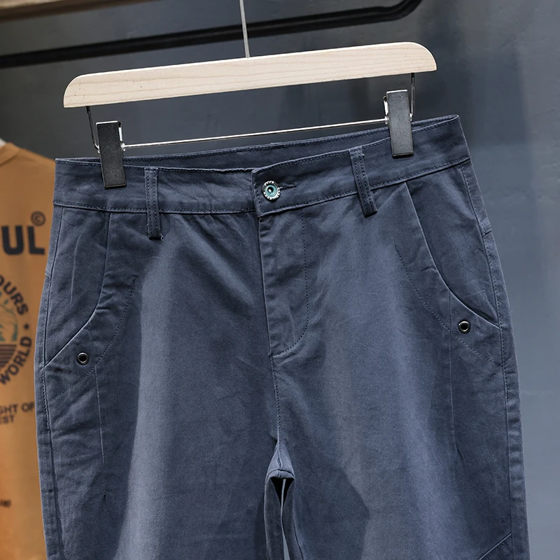 ماركة الخريف ملابس الرجال البضائع العمل السراويل 97% القطن بلون ارتداء الكورية الكاكي بناطيل كاجوال الذكور حجم كبير 38 40