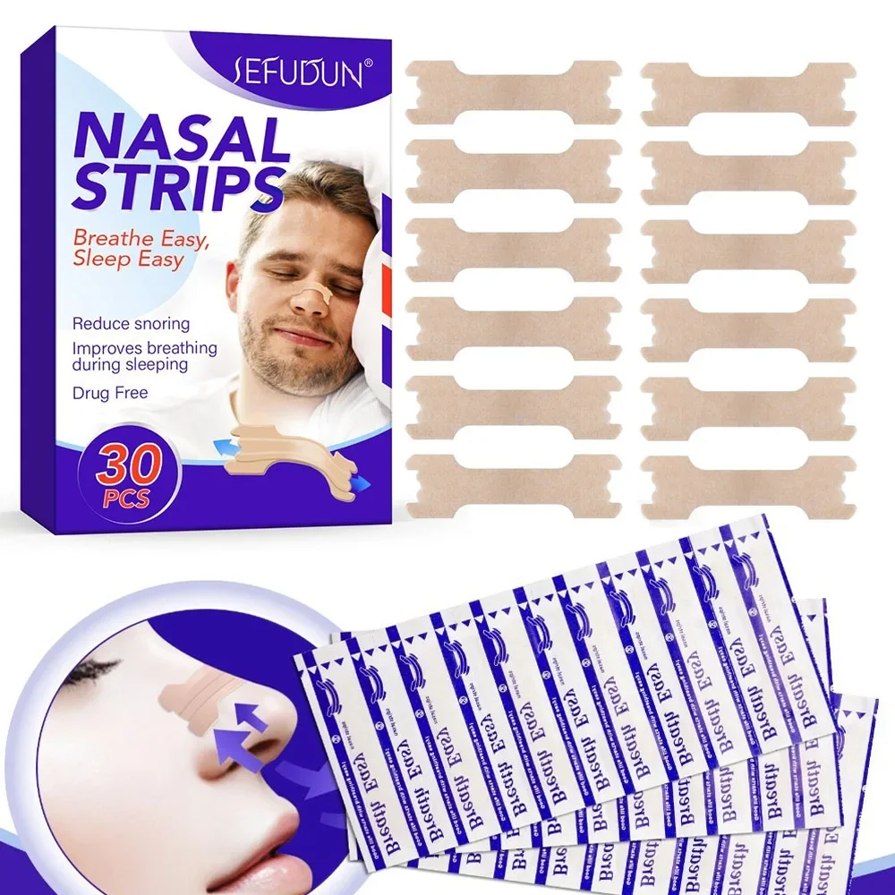 

30/60/80/120pcs Breath Right Nasal Strips Anti Snoring Nose Patches Stop Snore Easier Breathing Good Sleeping Aid for Adults