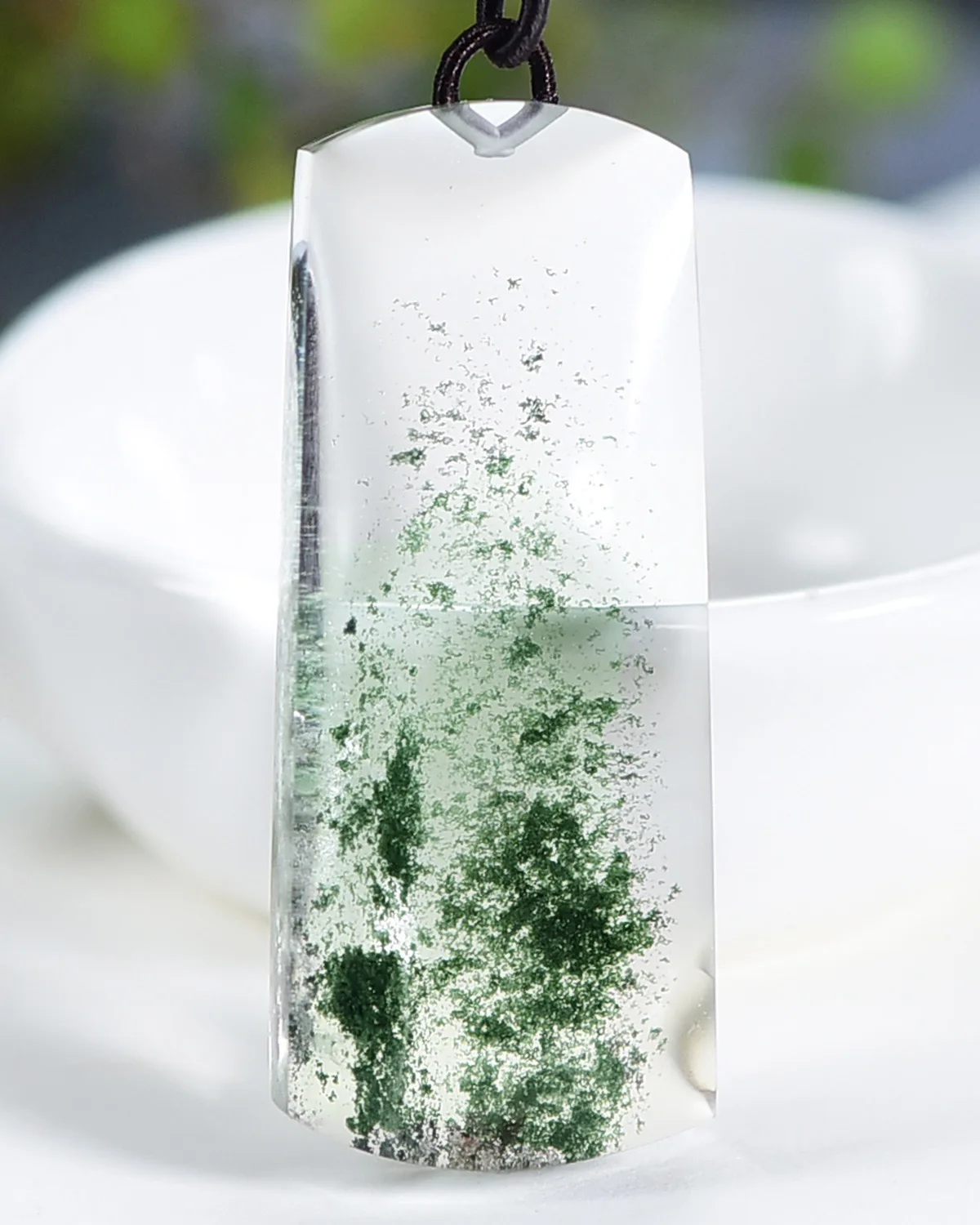 

Natural Green Phantom Quartz Pendant Jewelry Women Men 51.5*21.2*12.4MM Necklace Water Drop Phantom Rare Garden AAAAAA