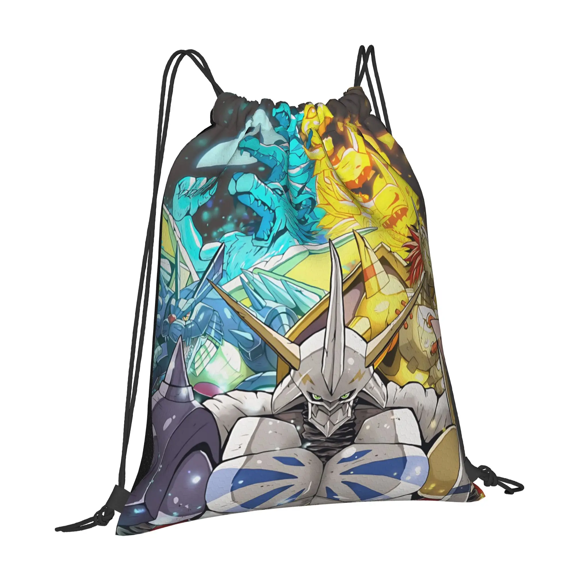 bag Pouch Digital Monster  Drawstring Bags Hiking Pouch Print Backpack Boy Girls School Shoe Bag