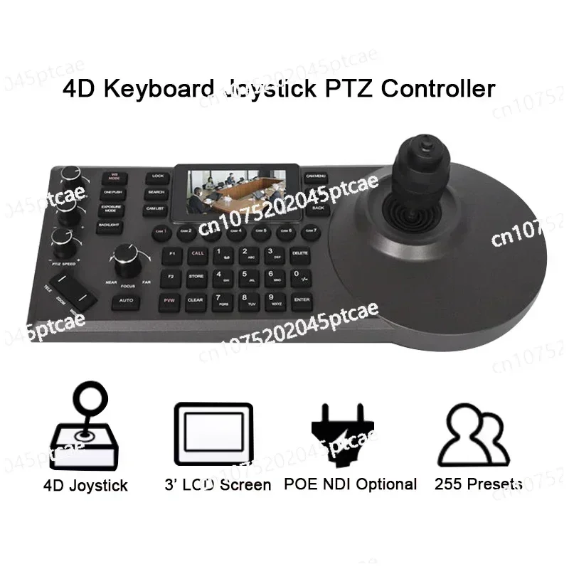 3 Inch LCD Screen 4D Keyboard NDI Ip Joystick PTZ Controller Live Steaming Camer Remote Control