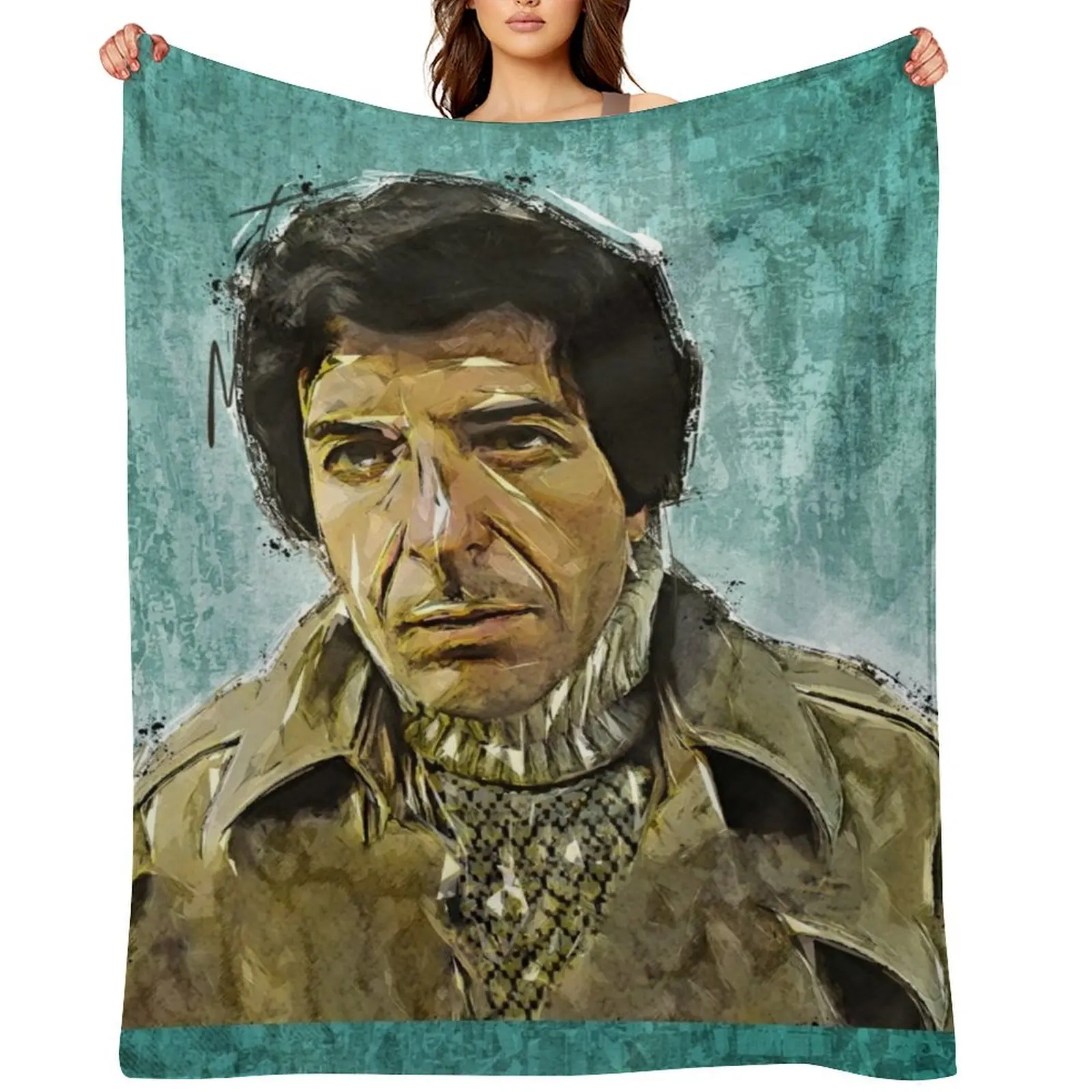 

Leonard Cohen - Music Legend Art Design Throw Blanket Luxury Throw Quilt Soft Plaid Camping Blankets