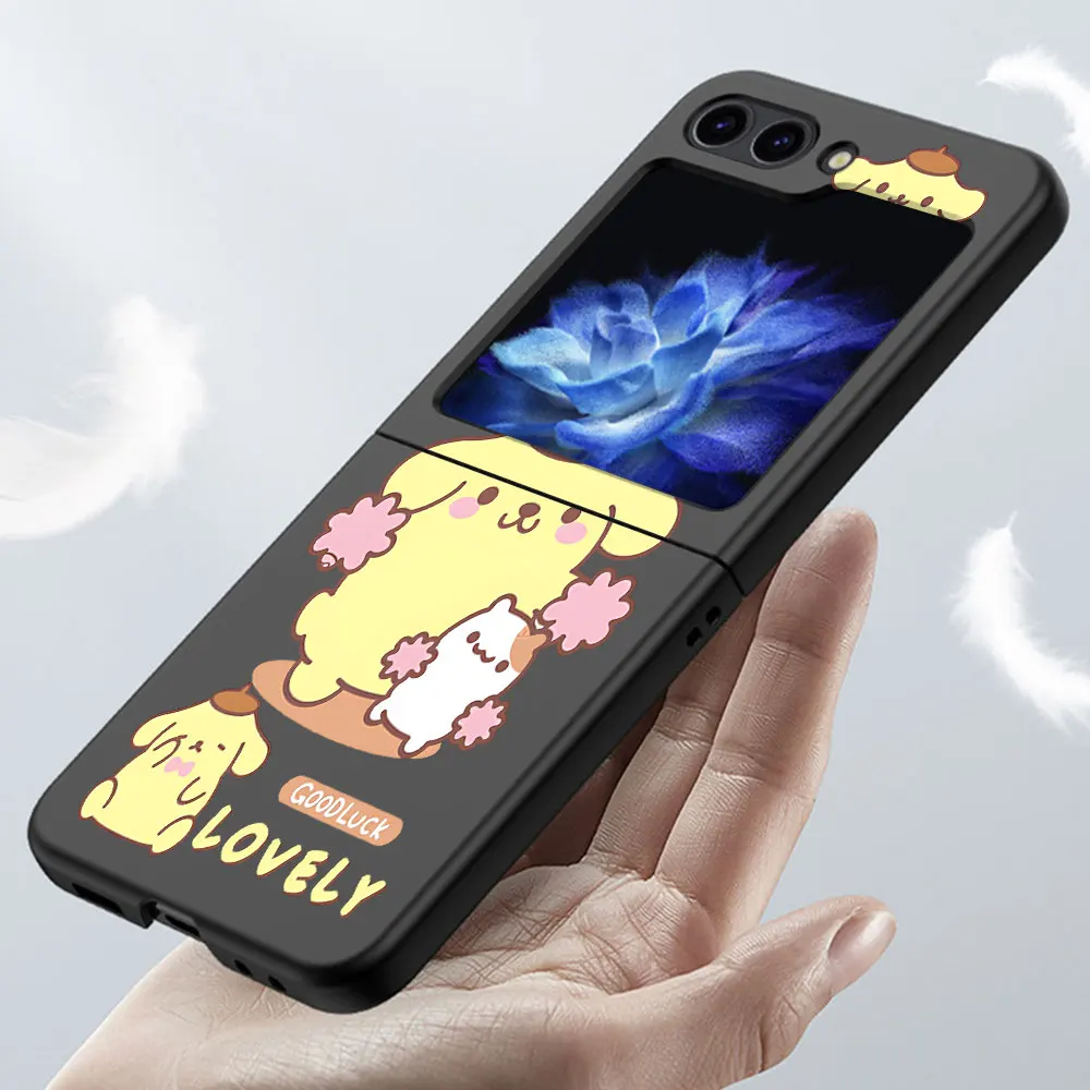 Cinnamoroll Kuromi Case for Samsung Galaxy Z Flip6 Flip5 Black Hard Cover Z Flip 6 5 Mobile Phone Shell Zflip6 Zflip5 Funda Capa