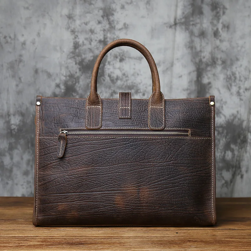 Nzpj Vintage Echt leder Herren Aktentasche natürliche Rindsleder Handtasche verrückte Pferd Leder Computer tasche lässige Umhängetasche – Detail 22