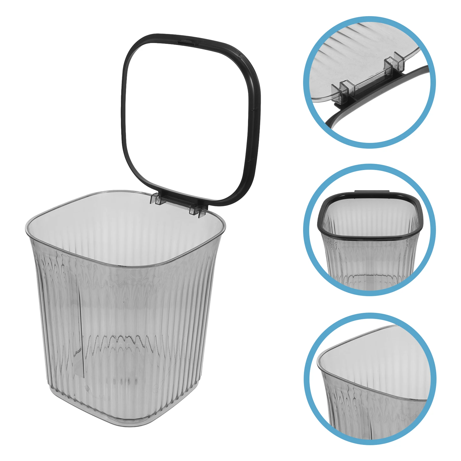 

Striped Trash Can Bathroom Garbage Cans Countertop Bedroom Trashcan High Capacity for Waste Baskets