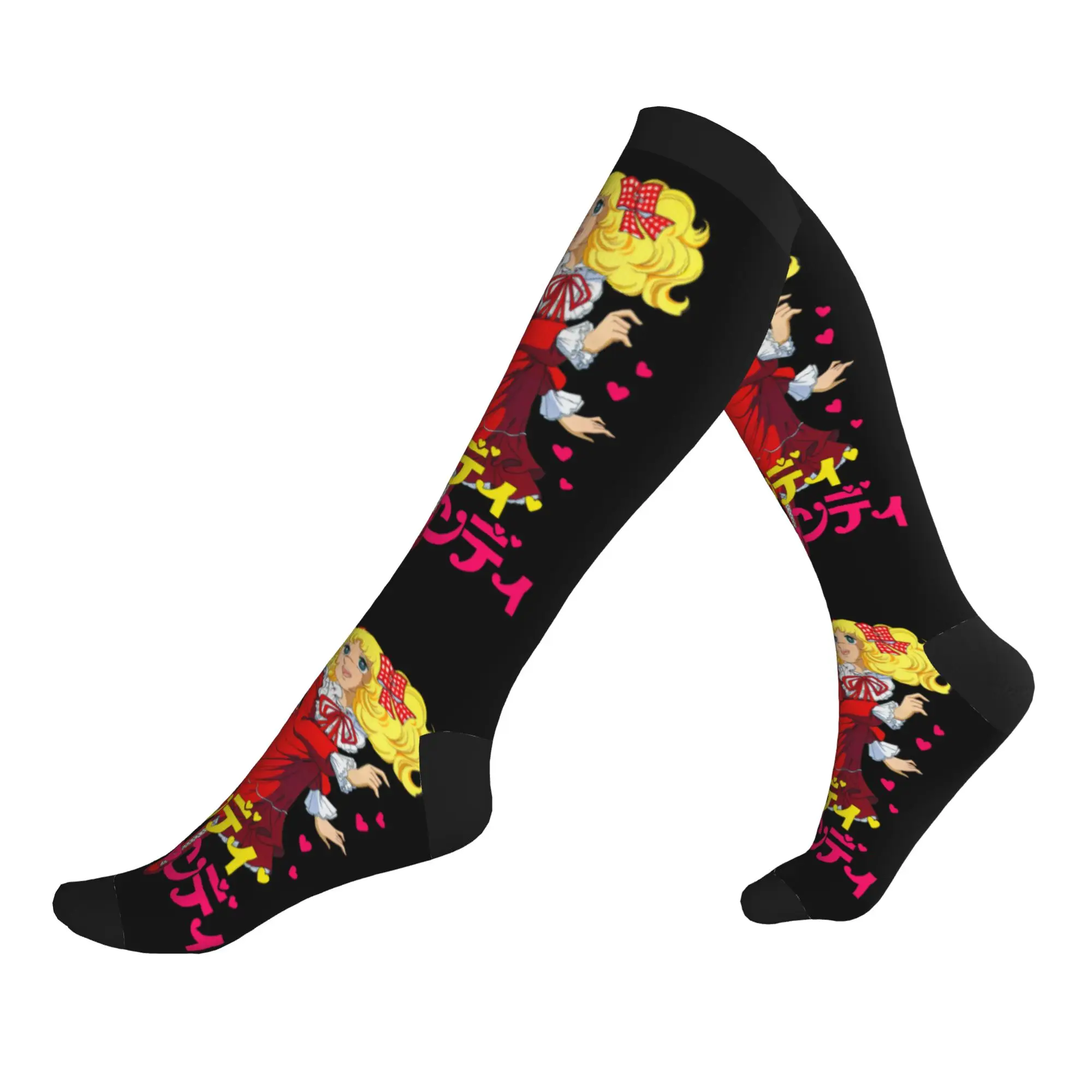 Kawaii Men's Candy Candy Anime Manga Girls Dress Socks Unisex Breathbale Warm 3D Printing  Sports Compression Socks