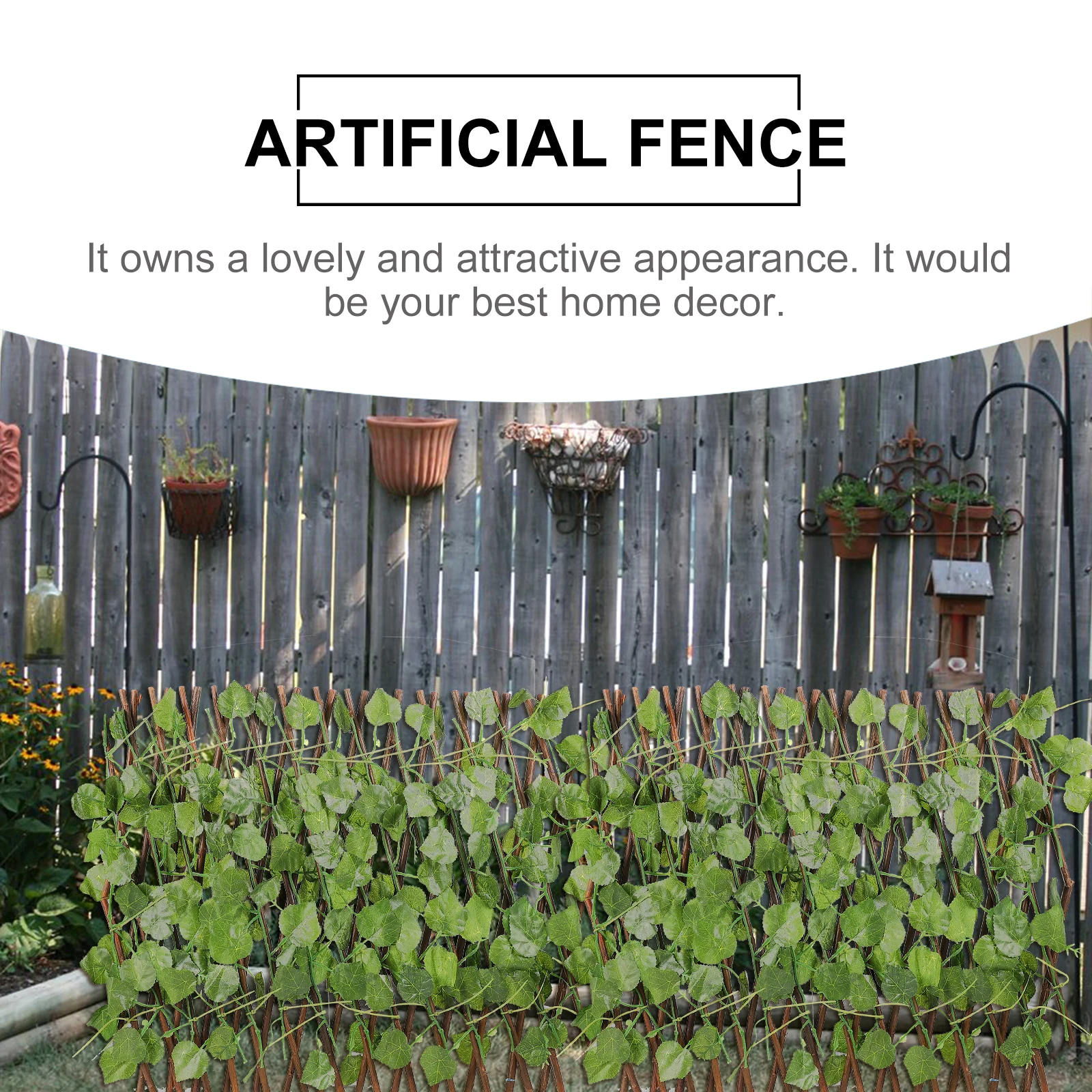 

Garden Decorative Artificial Fake Diy For Indoor Outdoor Decoration Durable Mini Fence Ornament Simulation Green Fence