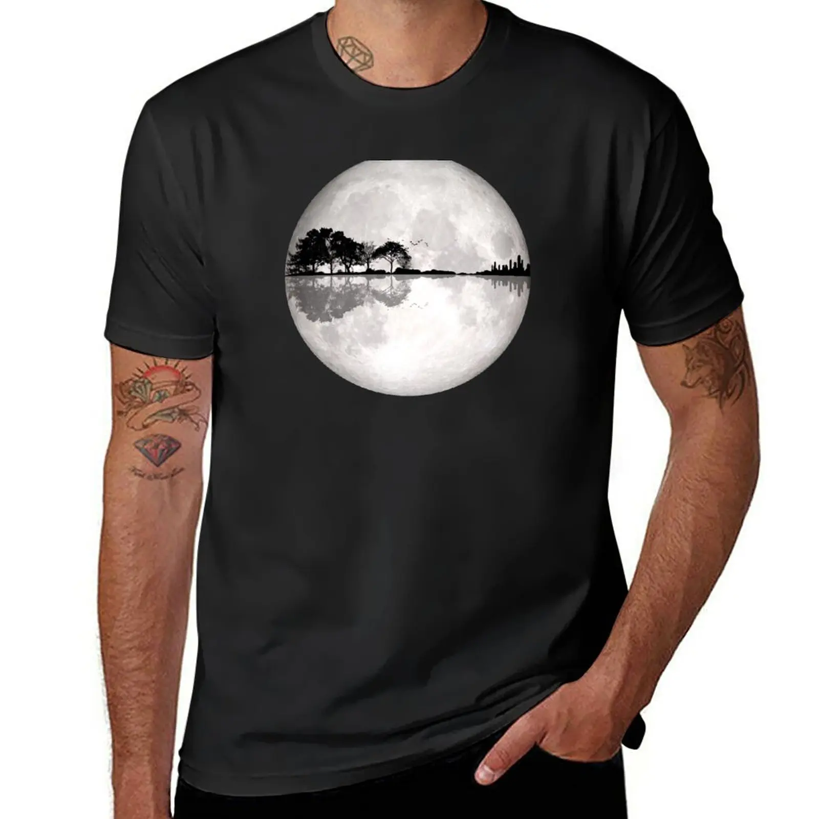 

New Moonlight Nature Guitar II T-Shirt black t shirt plain t-shirt T-shirt for a boy korean fashion plain t shirts men