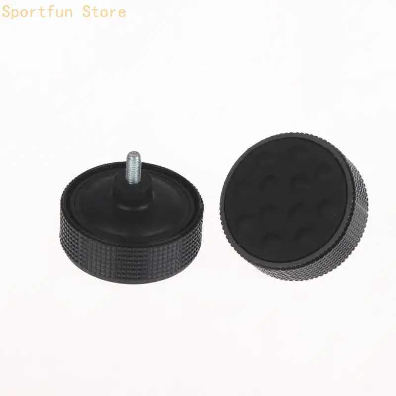 Sorbothane Turntable Foot Pad for a Four-Corner Support Setups, 4-Piece Set with Round Textured Bodies and Built-In Threaded