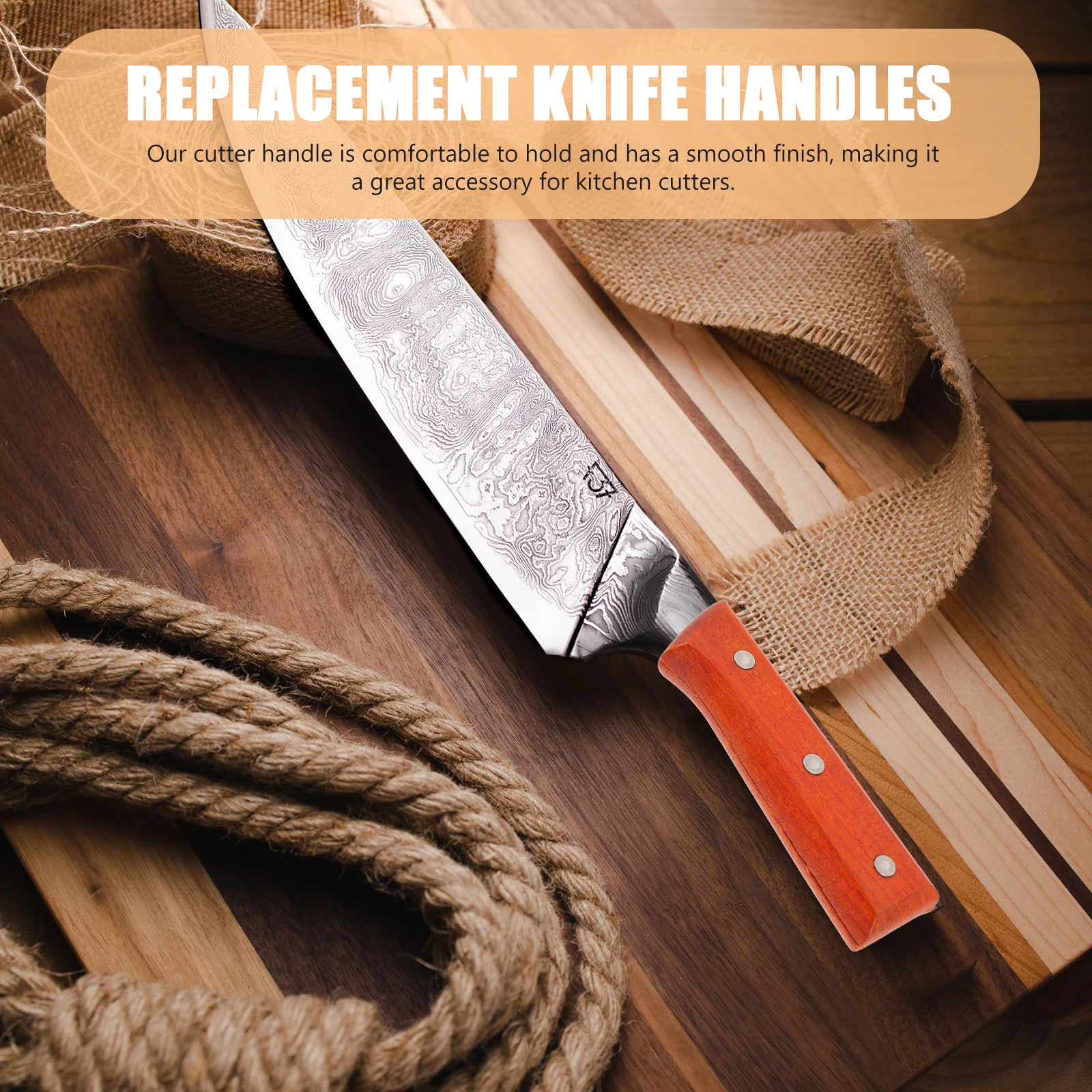 

Сменные ручки для ножей из цельного дерева, ремонт кухонных столовых приборов, для домашнего использования, гладкие, нескользящие, простая установка, легкий вес для DIY