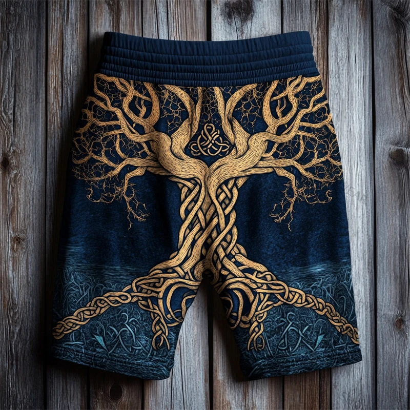 

Мужские винтажные повседневные брюки Viking Nordic Tree of Life с 3D принтом, прямые брюки на шнурке, быстросохнущие дышащие спортивные брюки