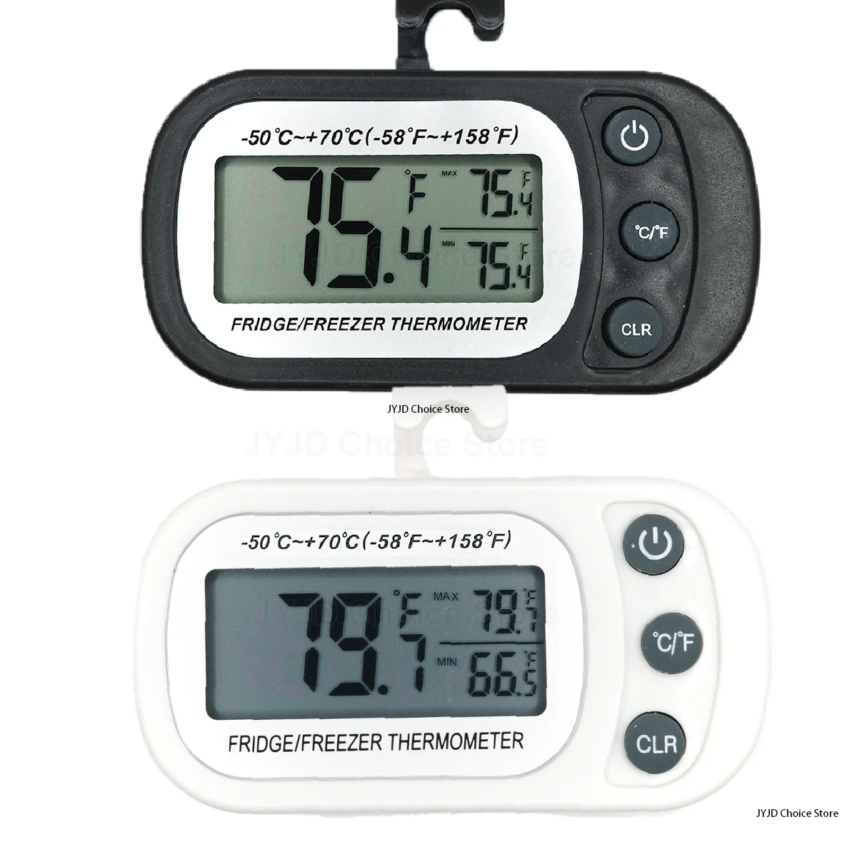 Fridge Thermometer With Hook Anti-Humidity Refrigerator Freezer Electric LCD Display Digital Thermometer Temperature Monitor