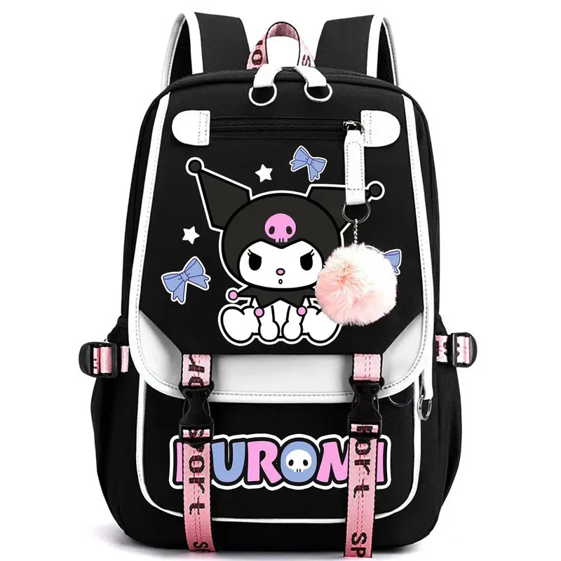 

Новый школьный портфель Sanrio Kuromi My Melody для учеников младшей и старшей школы, Женский вместительный повседневный рюкзак, рюкзак для начальной школы