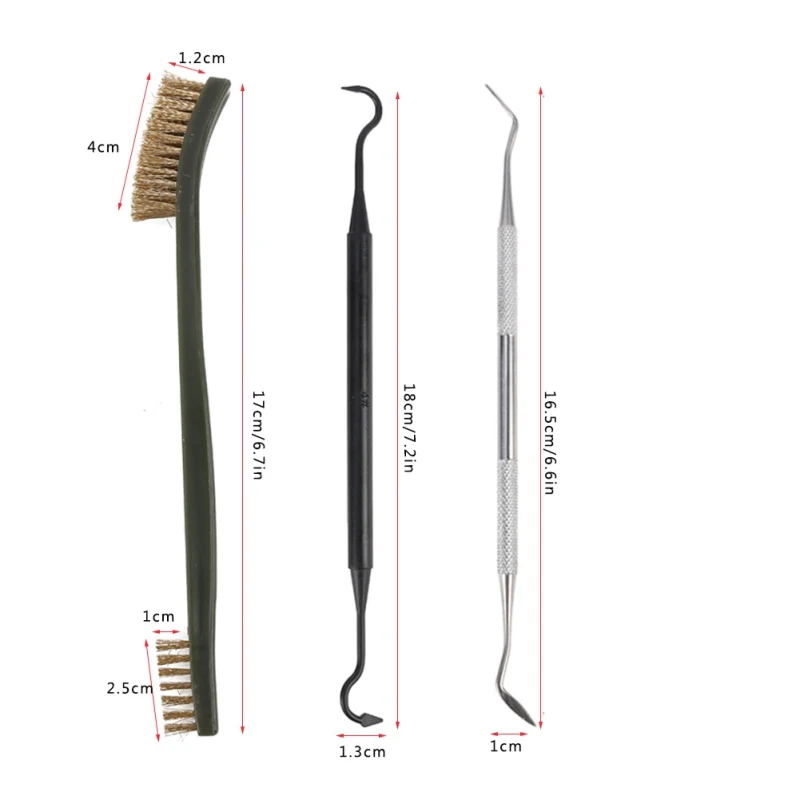 9 pezzi Kit di pulizia per armi Pistola universale per caccia Spazzola per pulizia arma Set di pulizia pistola Strumento per pistola per Glock G17 19 G22 G34 G43X