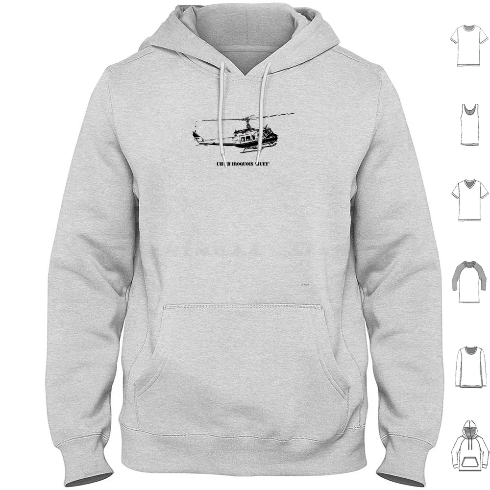 Huey Helicopter Graphic Hoodie Cotton Long Sleeve Bell Huey Uh 1h Uh 1 Vietnam Aviation Helicopters Helicopter Heli Fly Flight