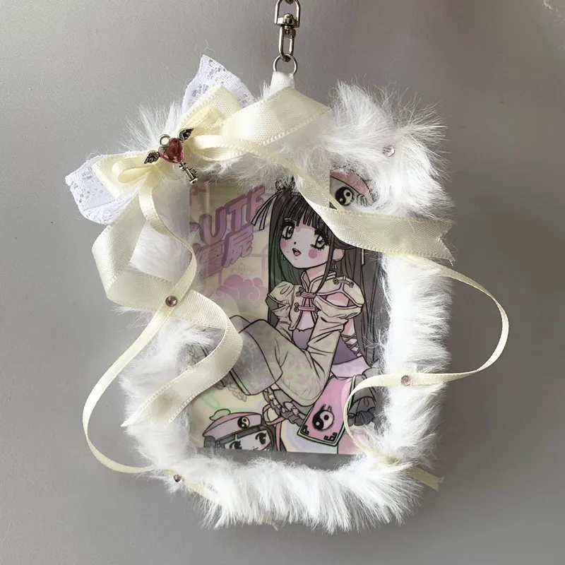 

Плюшевая лента Kpop, держатель для фотокарточек, милый витрина, подвеска для аниме, Лолита, звезда, коллекционная сумка, очаровательный аксессуар, детский подарок