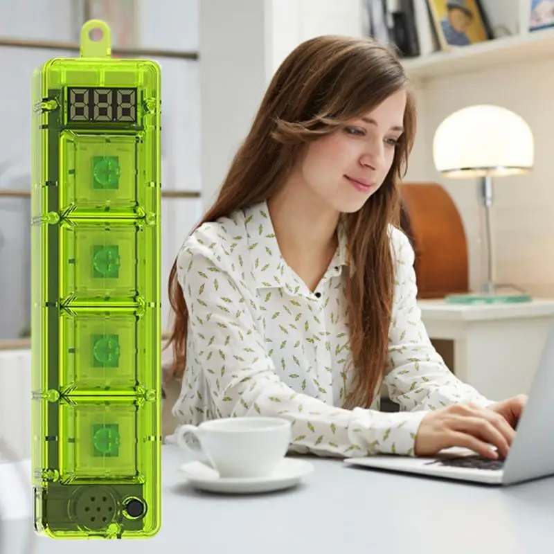 Keyboard Fidget Toy Hand Fidget Toy With LED Light Satisfying Keyboard Keychain Portable Calming Game Console For Travel