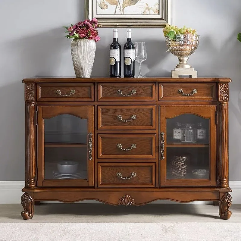 

American Dining Wine Cabinet European Retro Antique Durable Wine Cabinet Fully Equipped Bar Furniture Drankenkast XY50JG