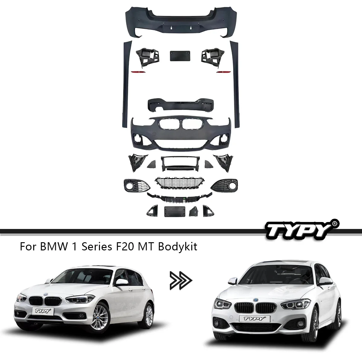 

TYPY Car Styling Body Kit Assembly For BMW 1 Series F20 Body Kit 2015-2019 Upgrade Modified to BMW MT Styling Body Kit