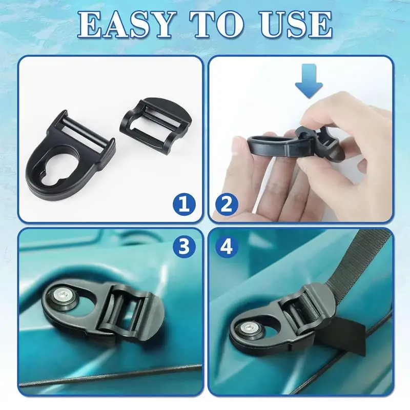 Kayak Seat Strap Buckle 4pcs Kayak Seat Webbing Buckle Adjustable Nylon Backpack Buckle Replacement For Various Brands Of Kayaks