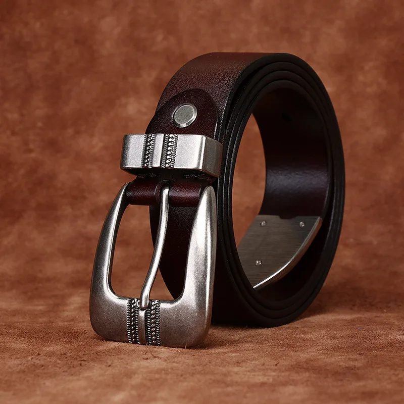 

Универсальный модный ремень из натуральной кожи, корейская версия универсального ремня с пряжкой шириной 3,3 см