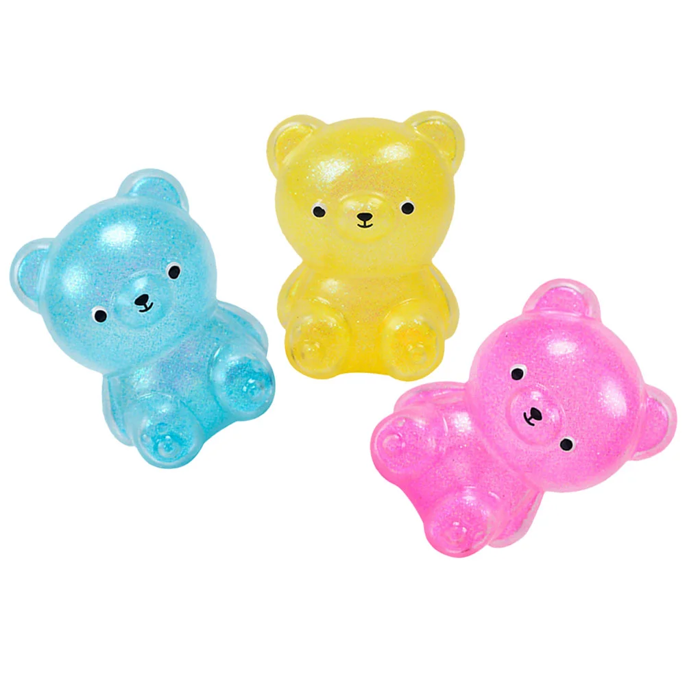 

3 Pcs Bear Sensory Toy Decompression Toys Small Stretchy Household Squeeze Bear Cartoon Adorable Shaped Animal