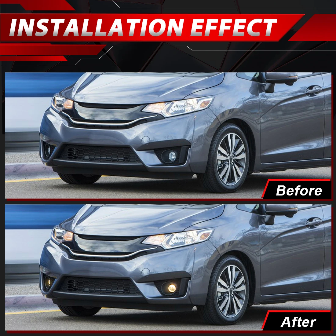 1 Set Fog Lamp Kit For Honda Fit JAZZ 2014 2015 2016 2017 Asia/US Version Daytime Running Light Fog Driving Light Daylight 12V view 6
