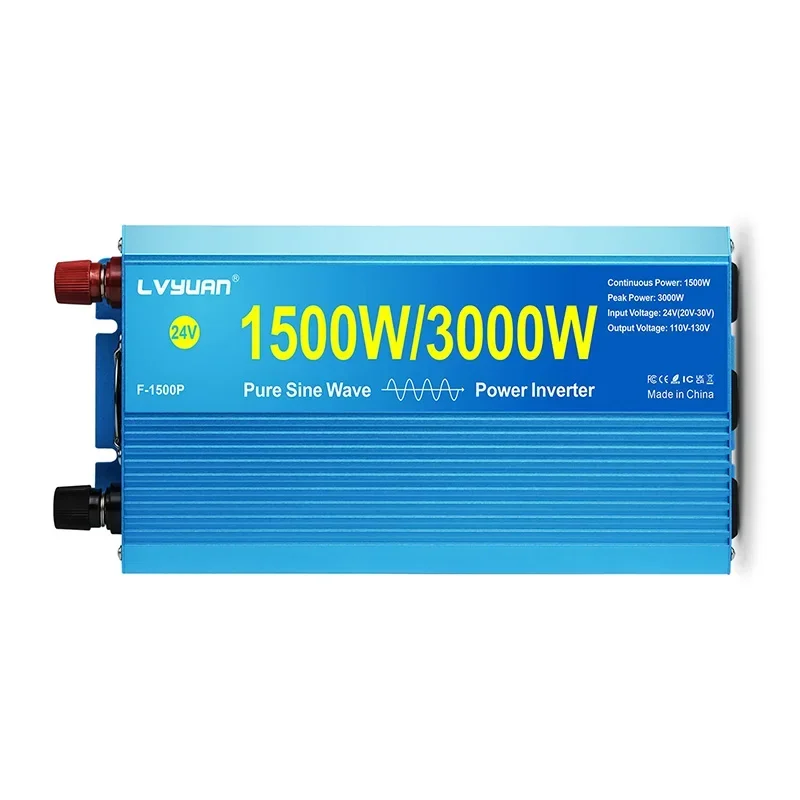 UK Sockets Transformer Power Inverter Pure Sine Wave 3000 Watt DC 12V to AC 220V Voltage Output Display Car Converter