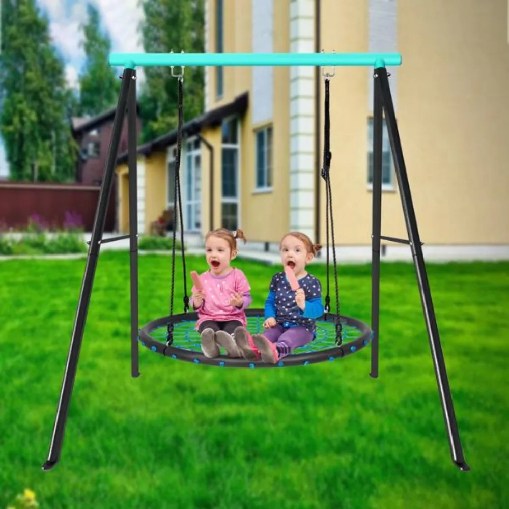 

Porch Swing Frame, 550lbs Weight Capacity Stand, Heavy Duty A-Frame, Swing Stand Frame (Cyan, Swing NOT Included)