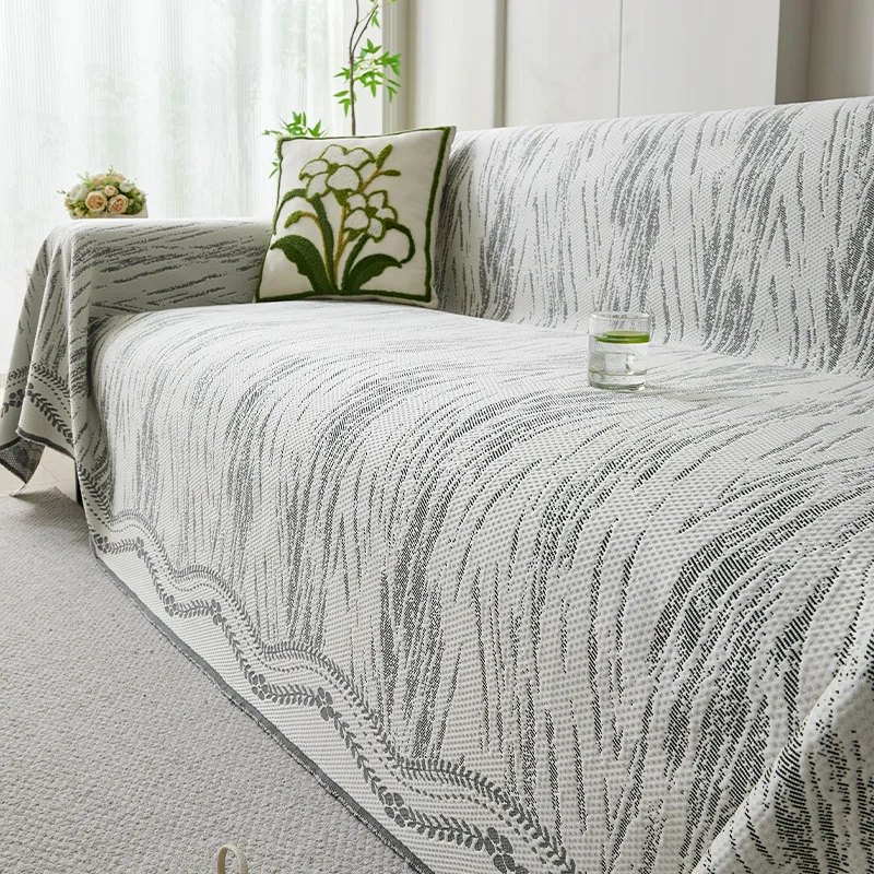 2026 New Light Luxury Style Solid Color Ice Silk Cool Sofa Cover Versatile Breathable Lazy Sofa Cover Blanket Non Slip Sofa Mat