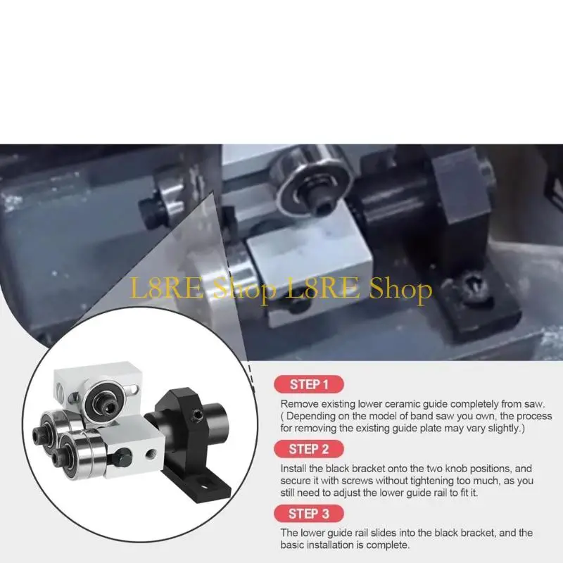 L8RE Adjustable Bandsaw Guide Service Metal Blade Guide Assembly, Roller Bearing Replacement Set for Bandsaw Tracking Adjustment
