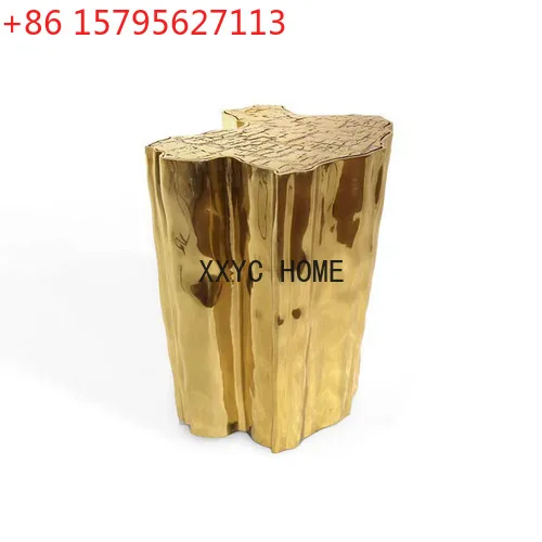 Combination Side Table Small Apartment Irregular Coffee Table Living Room Stainless Steel Etching Short Tea Table