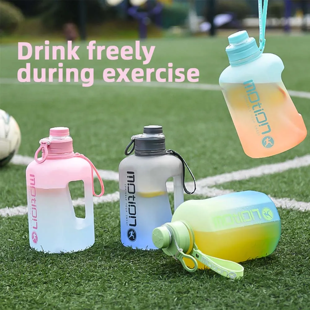 

1.6L/2.4L Water Bottle Sports Fitness Cup With Straw Scale Large Capacity Portable Fitness Cup Gradient Kettle Outdoor Travel