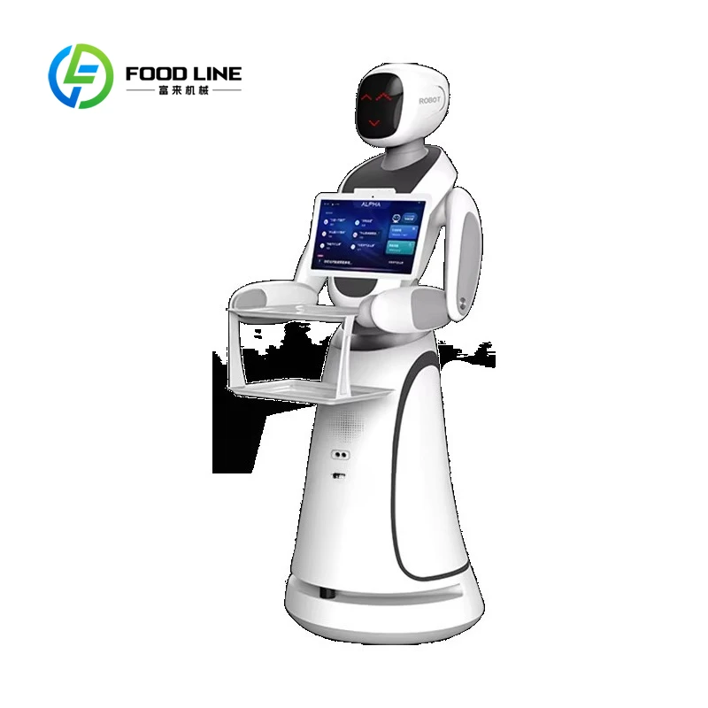 Customized size Commercial Smart Restaurant Delivery Robot - Touchscreen and Loadable Tray