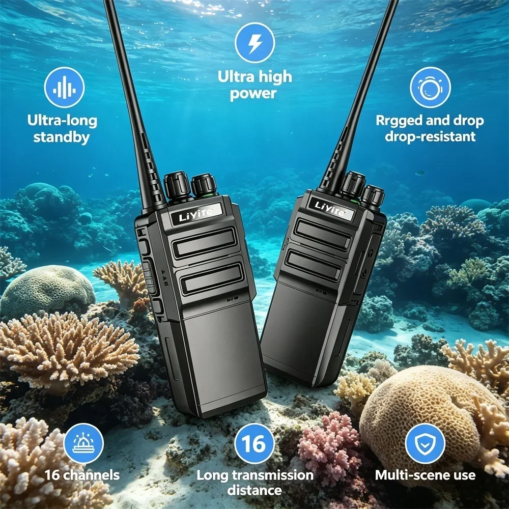 motolola-充電式トランシーバー-10w-16チャンネル-頑丈な防水双方向無線機-長距離通信-ハイキング-キャンプ-マリン用