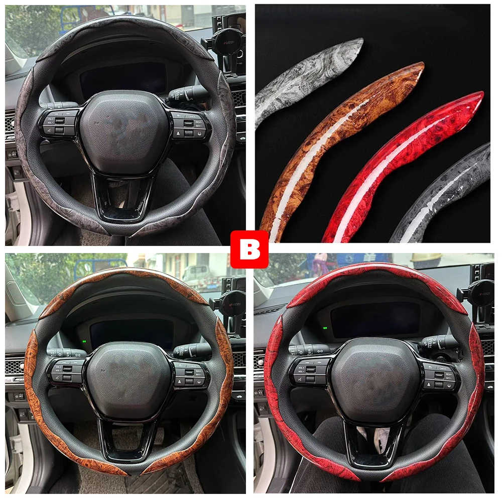 1Pair Car Steering Wheel Covers Booster Micro Fiber Leather Auto Interior Decorative Accessories Universal Carbon Fiber Looking