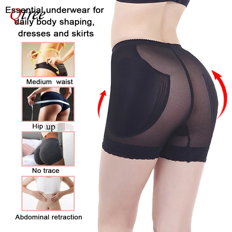 Qtree Butt Lifter Tummy Control Shapewear Women Hip Enhancer Body Shaper Panties Seamless Slim Shaping Underwear Fake Ass Padded