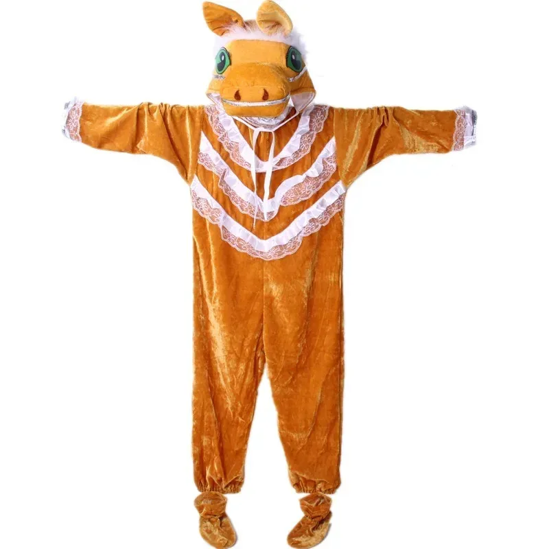 

Novelty Plush Animal Red White Brown Horse Costume Hats Fancy Dress Cosplay Birthday Party Accessories