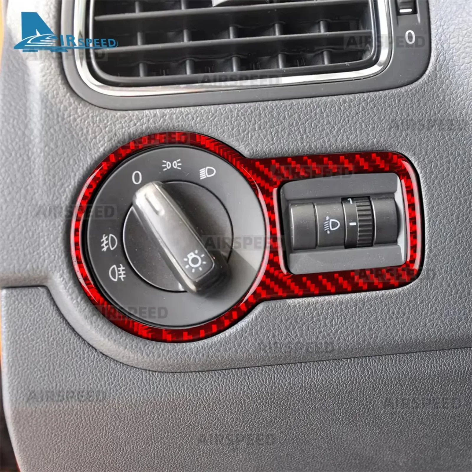 For Volkswagen VW Polo MK5 6R 2010 2011 2012 2013 2014 Real Soft Carbon Fiber Sticker LHD RHD Car Headlight Switch Interior Trim