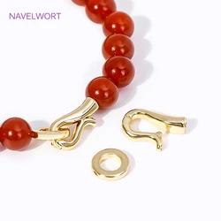 Trendy 18K Gold Plated Pearl Clasp Connector，Beads End Caps Fastener Clasps For DIY Bracelet Jewelry Making Accessories