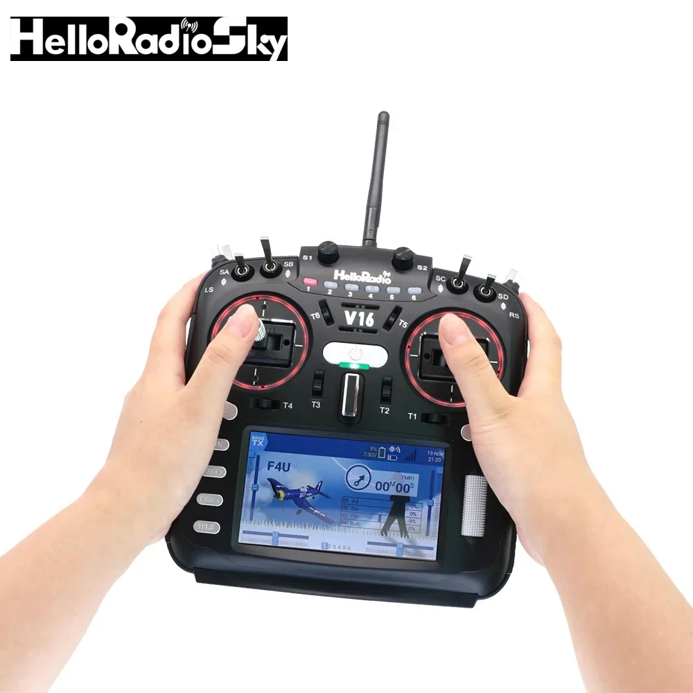 

HelloRadio V16 /V16 pro /V16 Max ELRS /4-In-1 Multi EDGETX Hall Gimbals Remote Controller for Drones And RC Models